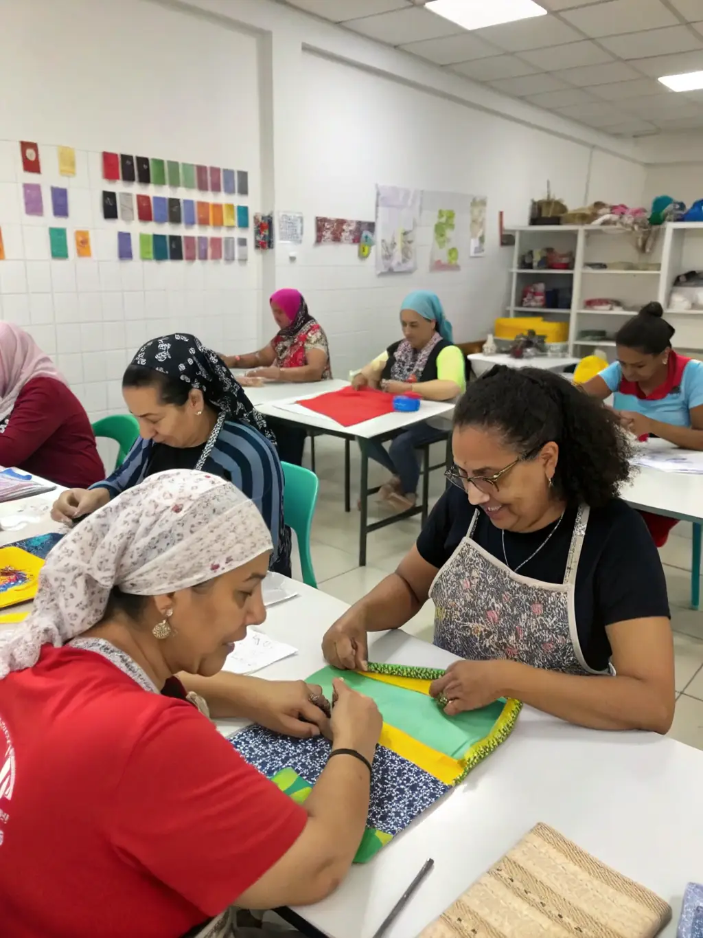 A picture of women participating in a vocational training program, learning new skills to support their families, highlighting Bring Back Hope's empowerment efforts.