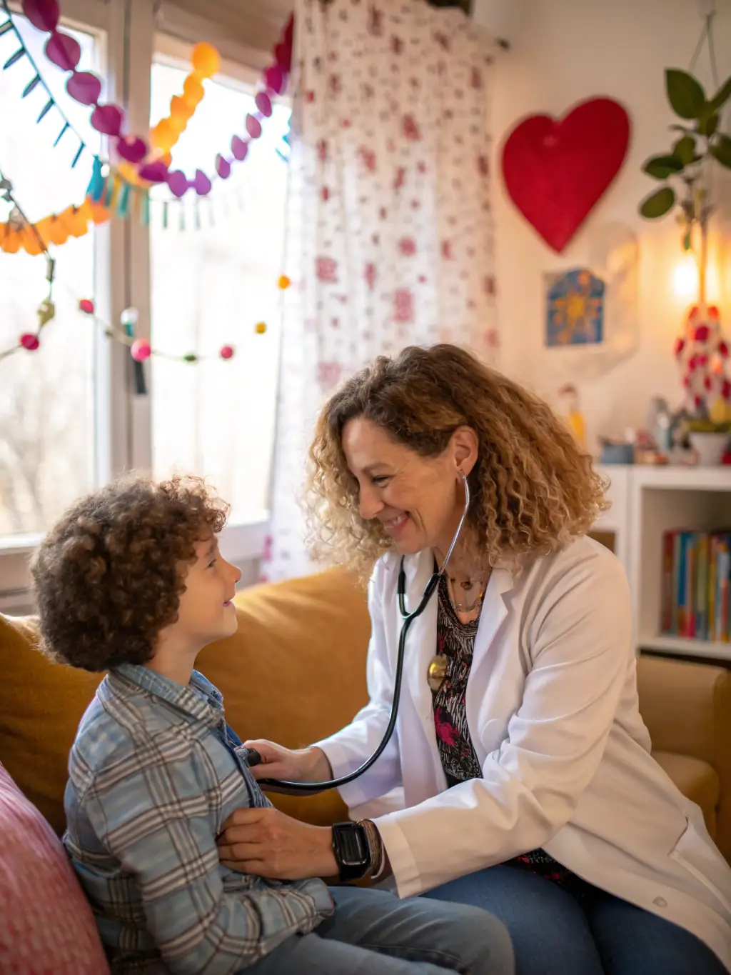 A caring doctor providing basic medical care to a child, highlighting the healthcare services offered by Bring Back Hope.